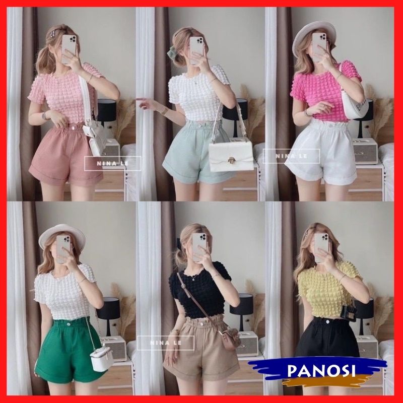Quần short nữ cạp cao tổ ong, quần sooc chất đẹp mẫu mới PANOSI - Q102