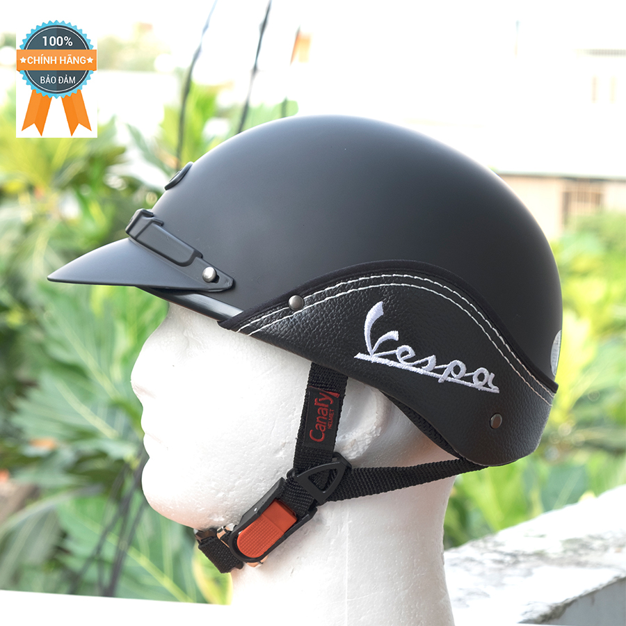 Mũ bảo hiểm nửa đầu canary vespa không kính - chuẩn quatest 4