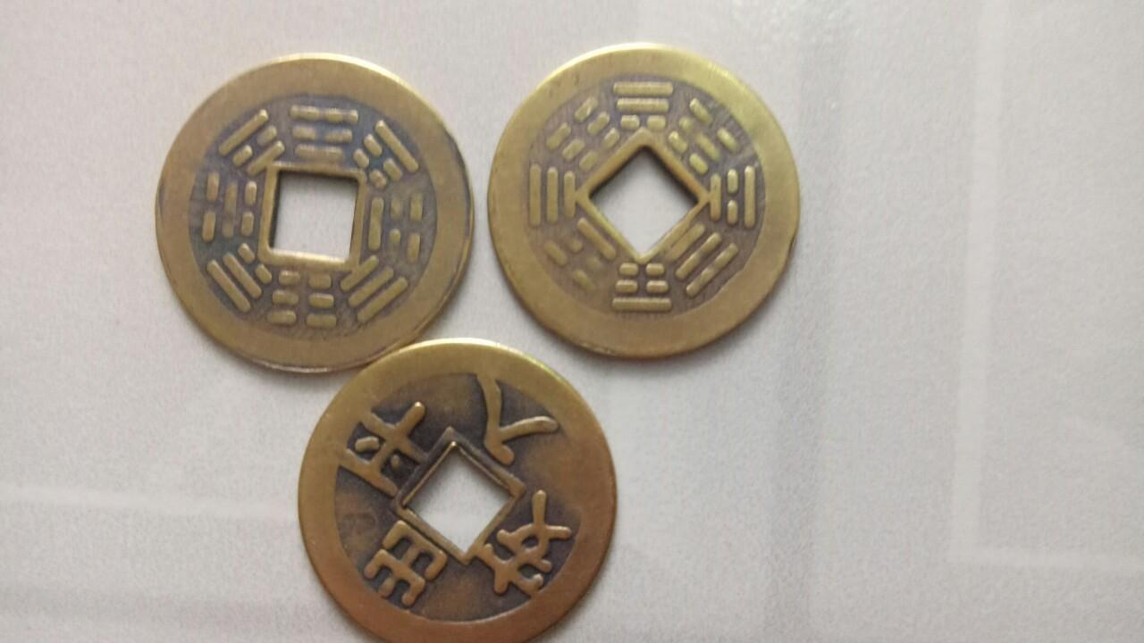 [HCM]đồng xu bát quái nhỏ phong thủy đem lại may mắn trong công việc  tiền bạc trừ ám khí