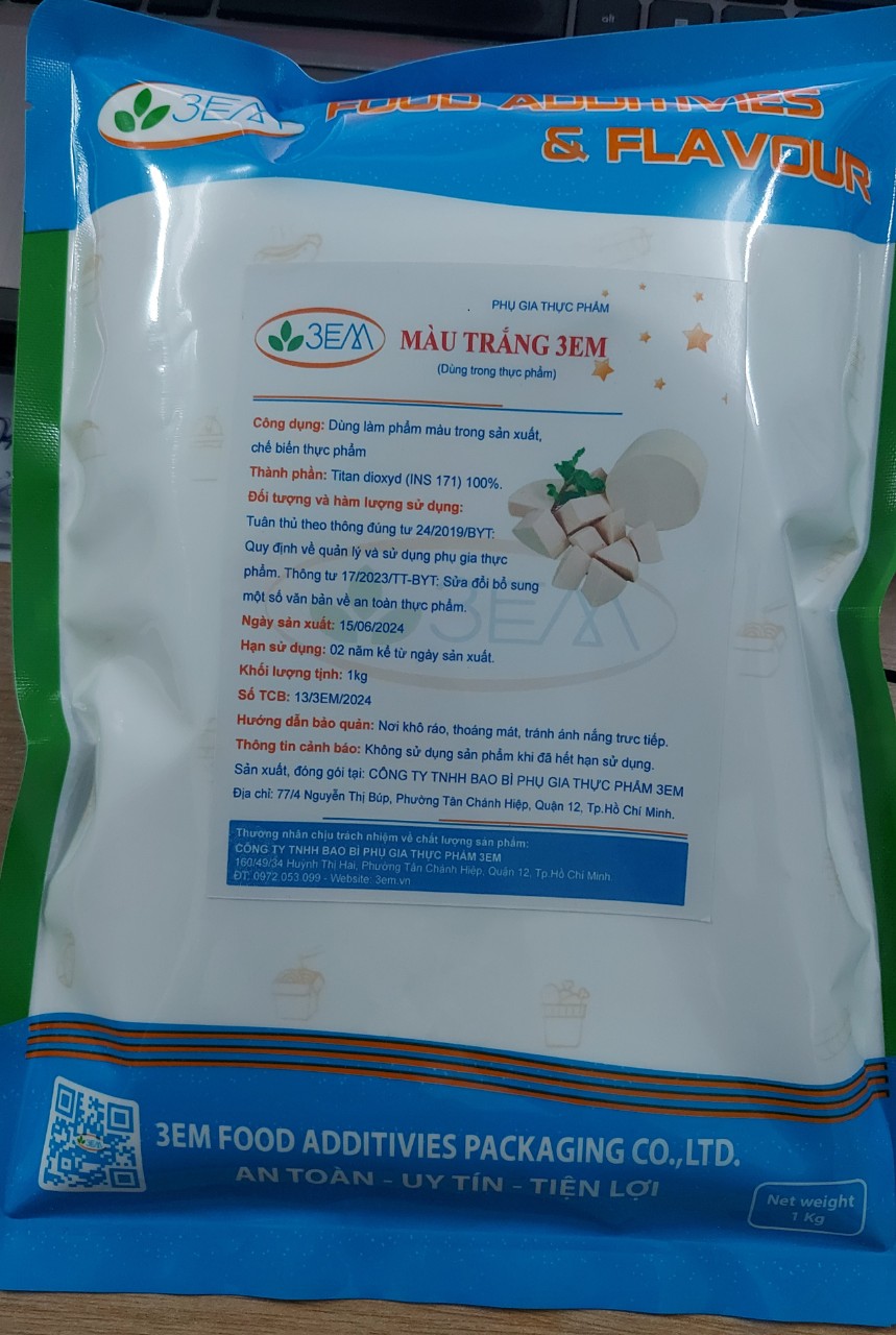 Tẩy trắng thực phẩm/ phụ gia thực phẩm an toàn - màu trắng 3em
