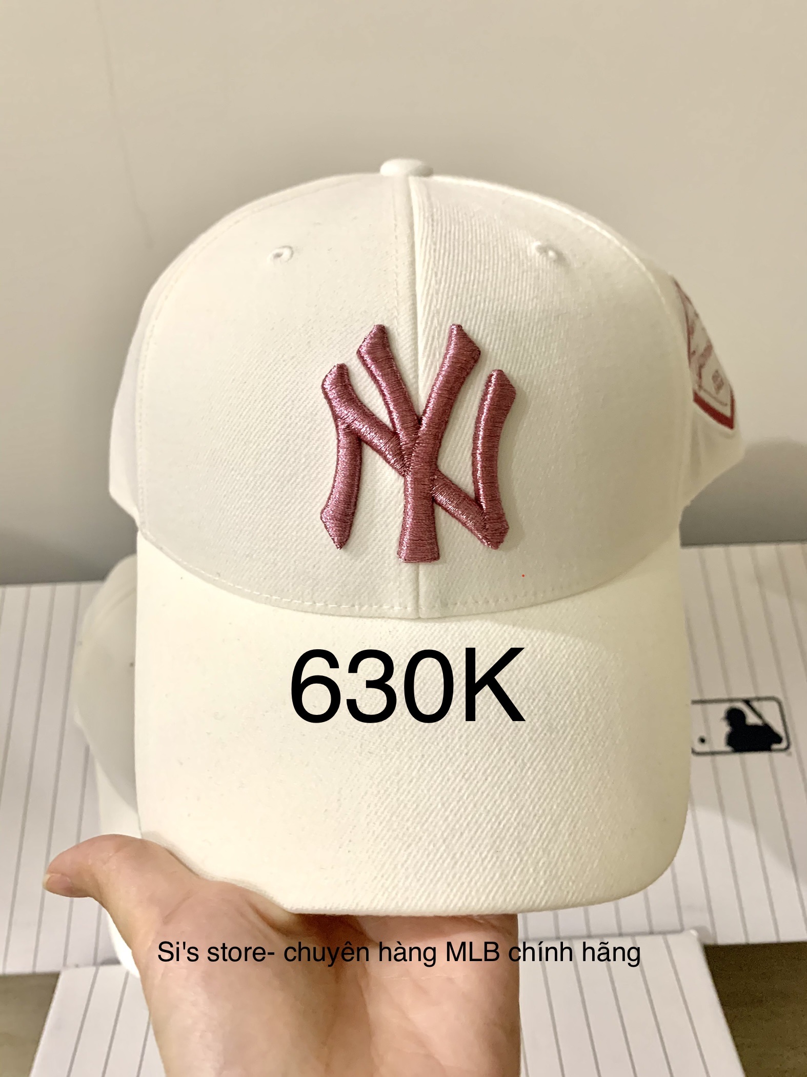 Minhshopvn  Nón MLB Diamond Structure New York Yankees White Pink  3acp8501n 50ivs