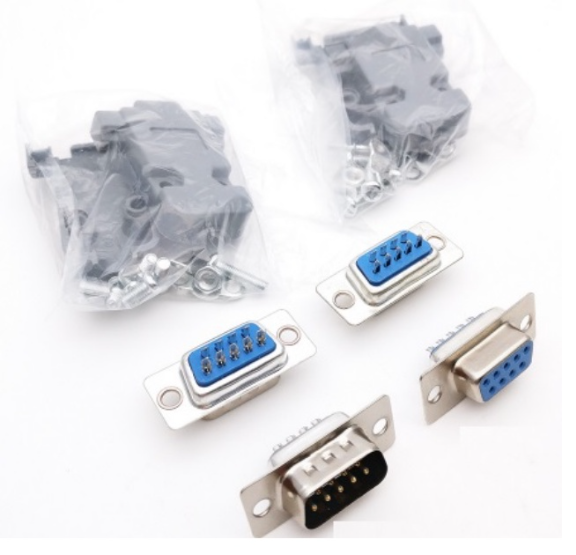 Jack db9 cổng com rs232 cái , đực , vỏ - nắp cổng cóm232