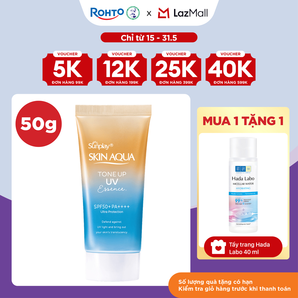 Kem chống nắng nâng tông Skin Aqua Tone up Latte Beige cho mọi tông da, dạng tinh chất Sunplay Skin Aqua Tone Up UV Essence Latte Beige SPF 50+ PA++++ 50g