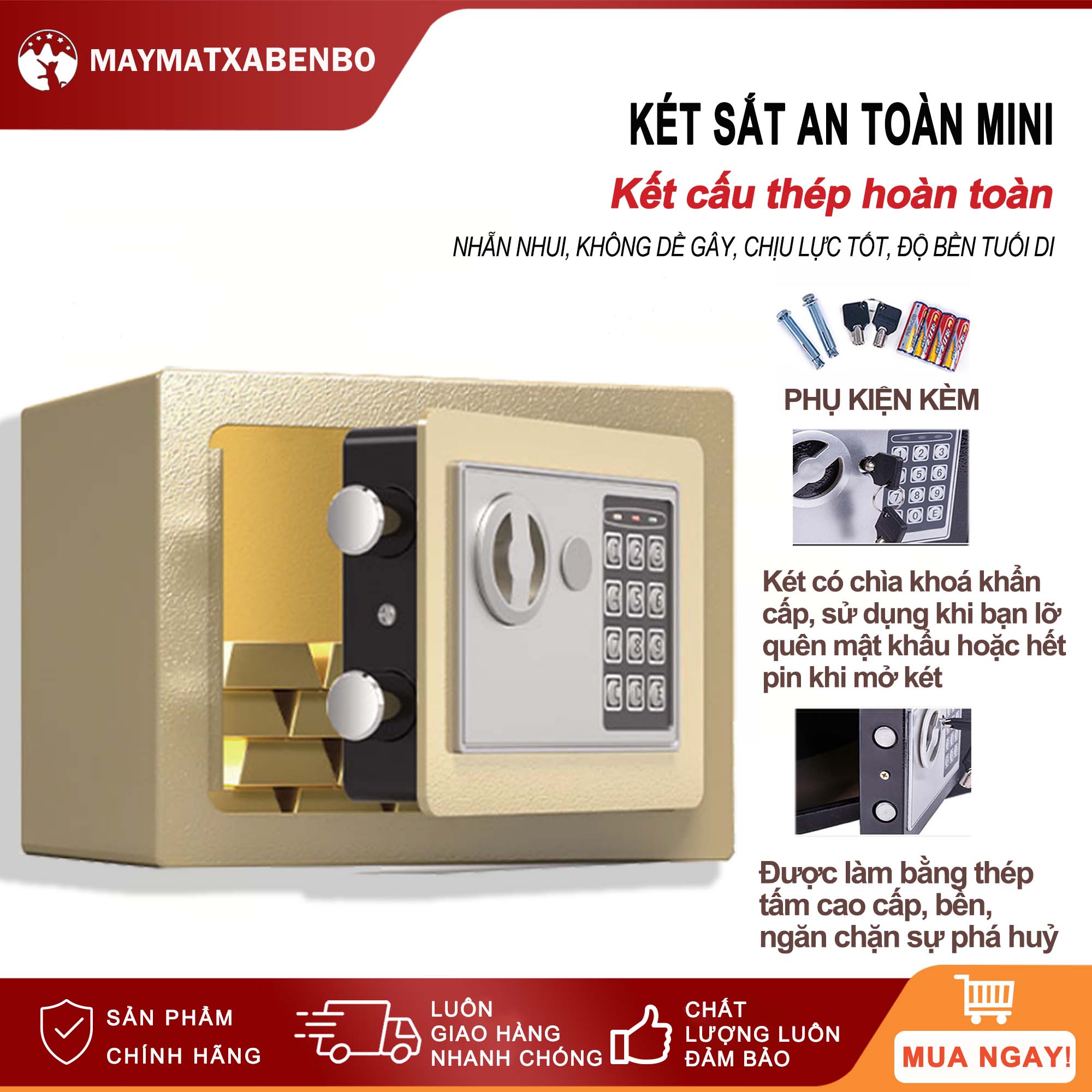 Két sắt an toàn cỡ nhỏ cho mọi gia đình-Két sắt mini khoá