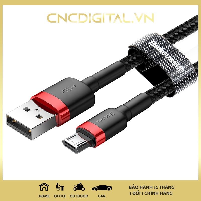 Cáp sạc nhanh Baseus Cafule Micro USB Dài 1m cho Smartphone Android Samsung/ Xiaomi/ Oppo/ Asus/ Huawei - Hàng Chính Hãng