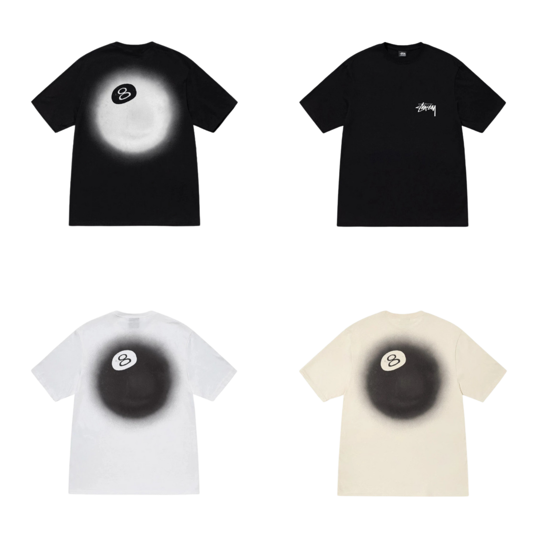 Áo thun stussy 8 ball fade unisex - có sẵn