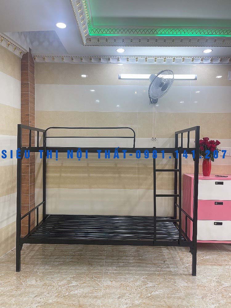 Giường sắt 2 tầng sinh viên, giường homestay kích thước từ 0.8 đến 1m2 - Siêu Thị Nội Thất