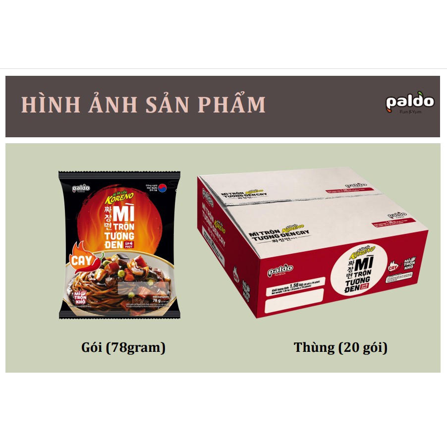 Mì tương đen koreno loại cay - 1 thùng 20 gói