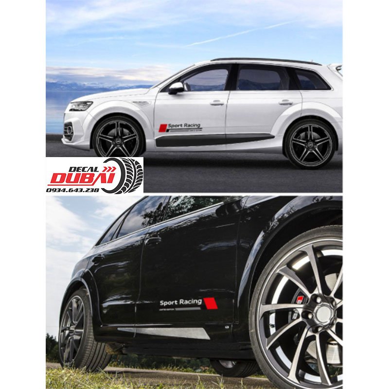 Tem dán trang trí cánh cửa xe racing sport 45k