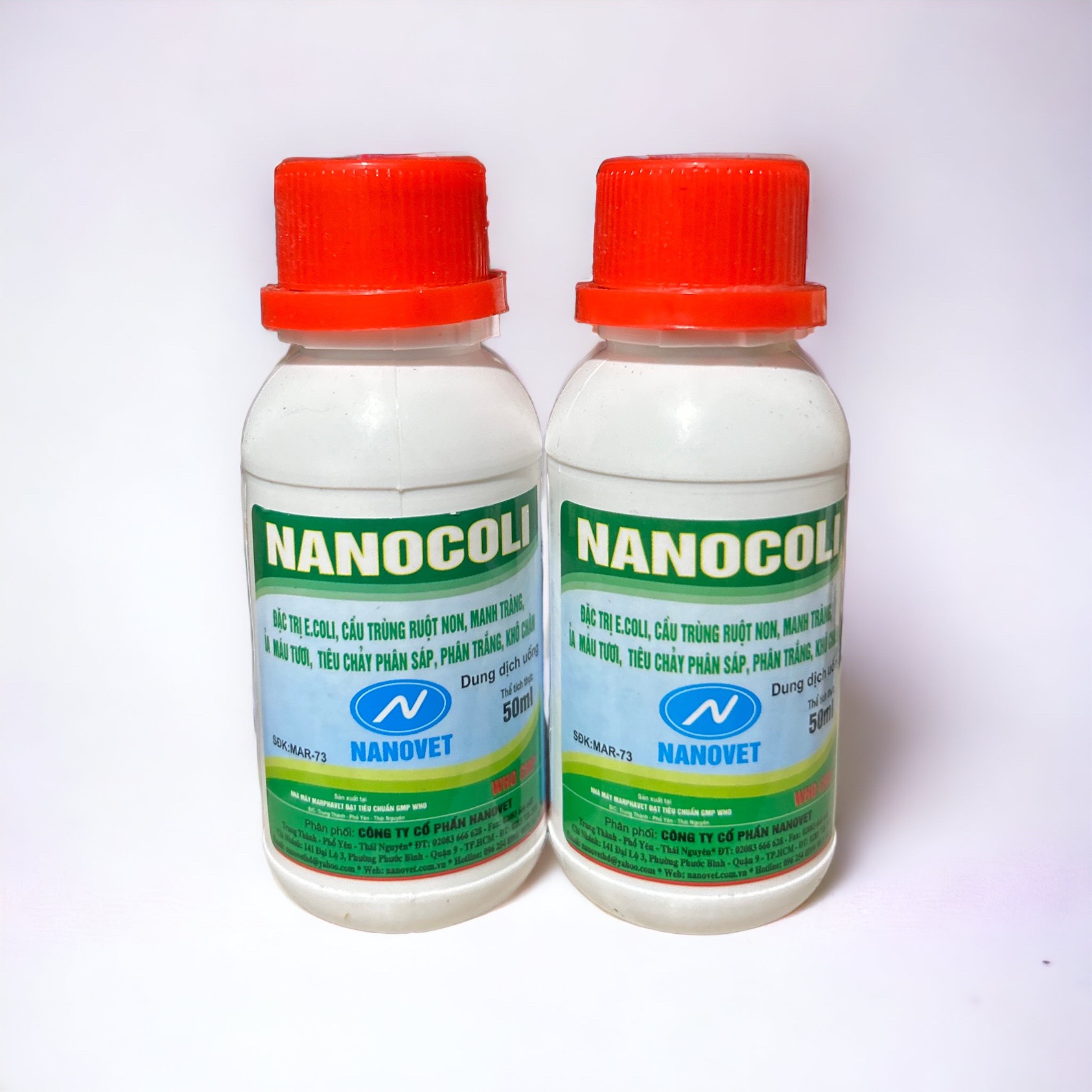 3 lọ Nanocoli 50ml dứt điểm tiêu chảy, Ecoli, cầu trùng, phân xanh, phân sáp gà, thỏ,...