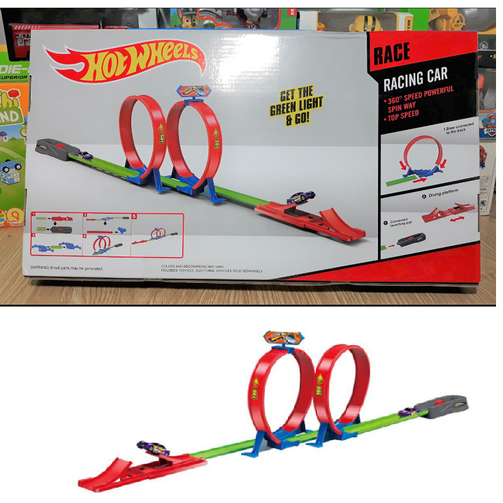Đồ chơi lắp ghép mô hình đường đua xe hot wheel đồ chơi trẻ em