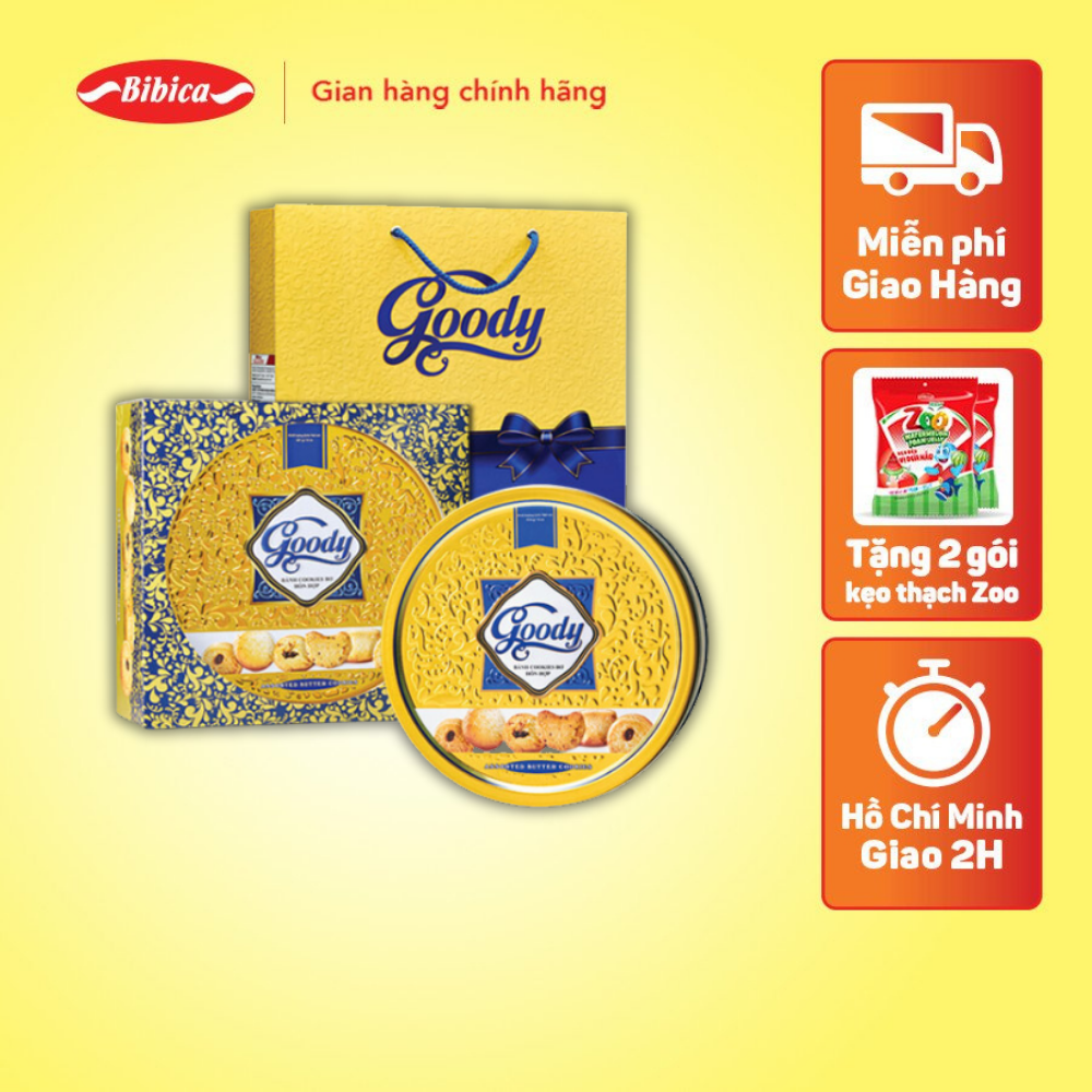 Bánh Goody Cao Cấp Bibica hộp thiếc 454g