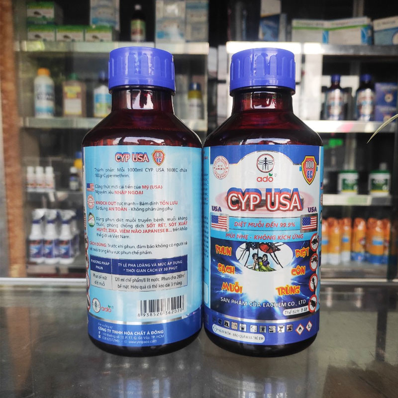 Thuốc diệt muỗi và côn trùng CYP USA 100EC - 1 LÍT (HÀNG MỸ) Diệt Muỗi Đến 99,9% - Mùi Nhẹ - Không Kích Ứng