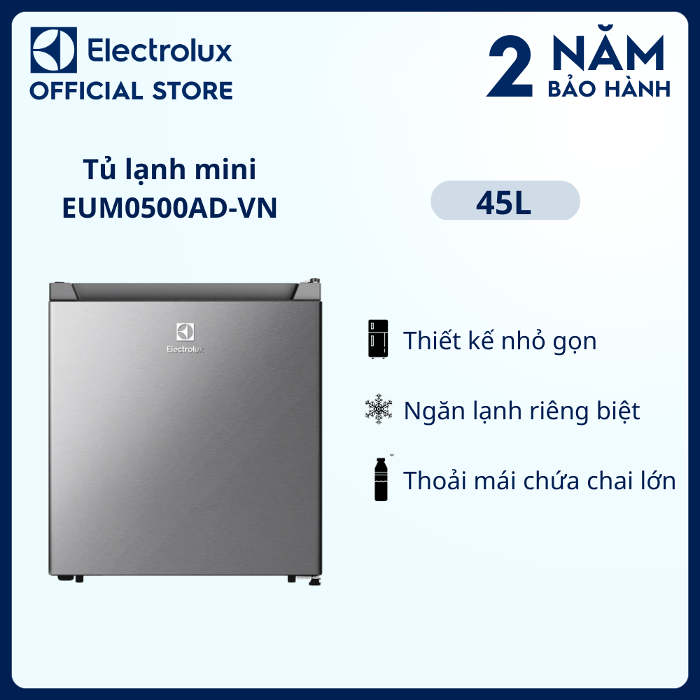 Tủ lạnh mini bar Electrolux  45 lít - EUM0500AD-VN - Ngăn lạnh riêng biệt, tiết kiệm điện , nhãn năn