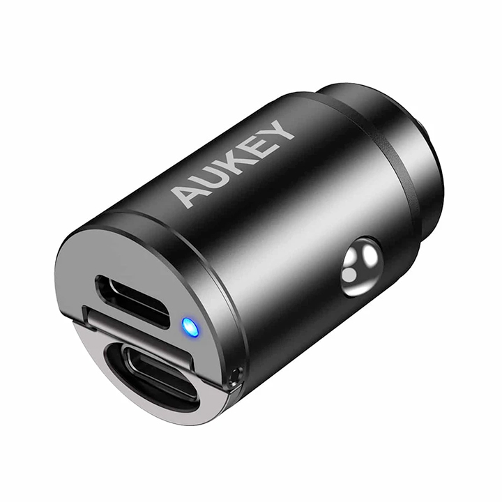 Tẩu sạc xe ô tô 30w hỗ trợ pd và qc aukey cc-a3 / cc-a4