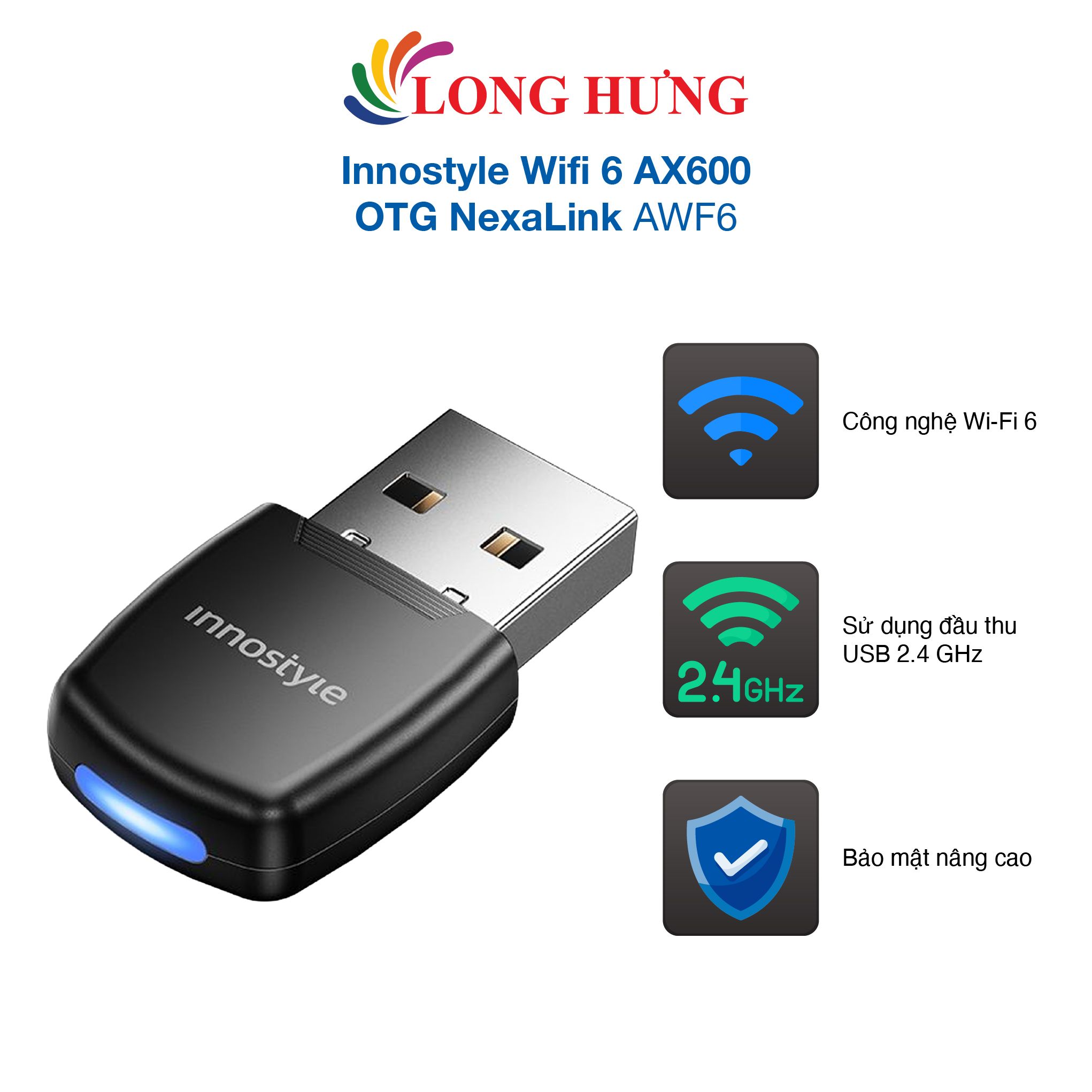 Cổng chuyển đổi Innostyle OTG NexaLink USB-C & USB-A to SD/TF Card Reader CA-ST3 - Hàng chính hãng - WiFi 6 mạnh mẽ, Tốc độ AX600, Hỗ trợ Plug & Play