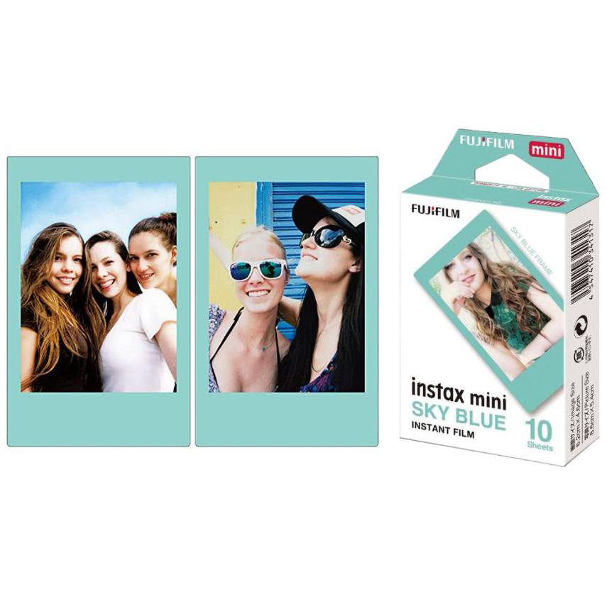 Film Fujifilm Instax Mini viền Sky Blue dành cho máy ảnh chụp lấy ngay