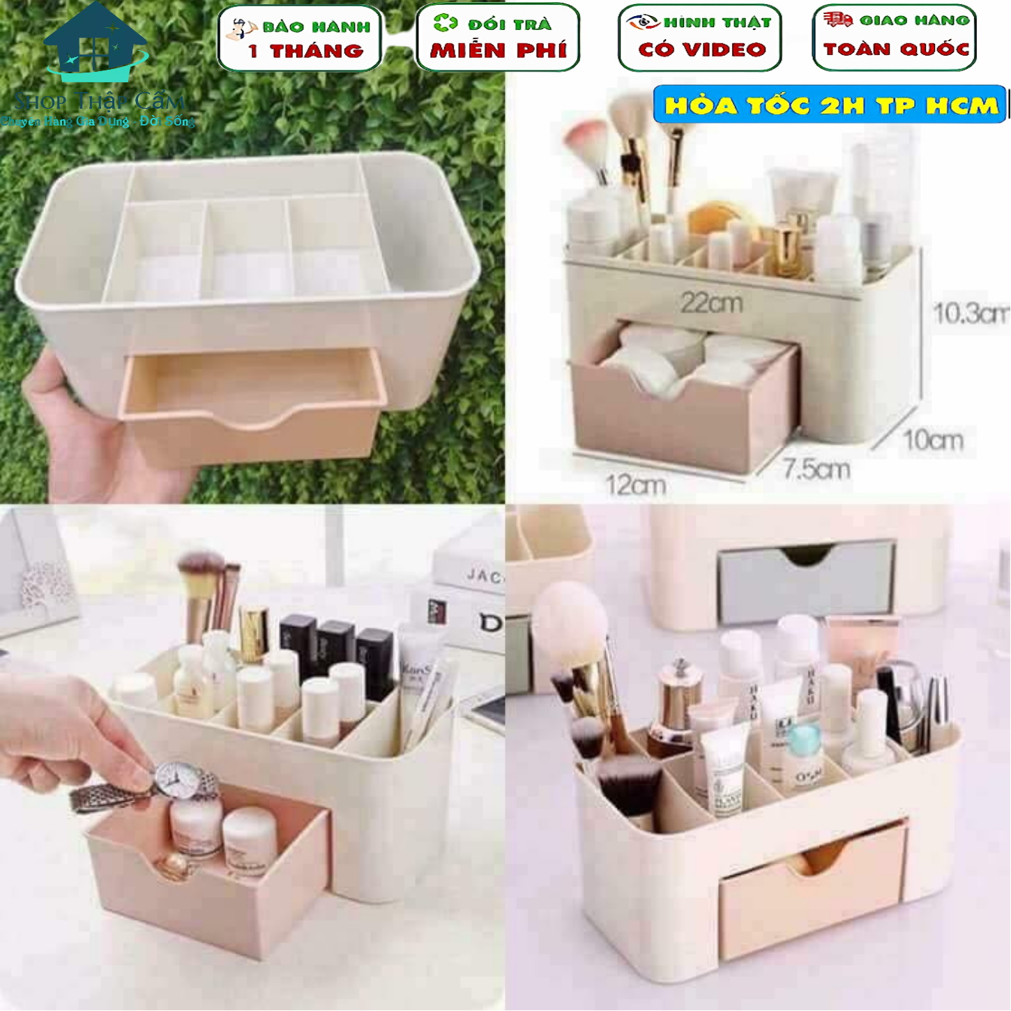 Kệ Đựng Mỹ Phẩm Mini Đa Năng Tiện Dụng Siêu Xinh Bằng Nhựa (Dày Dặn) Có Ngăn Kéo (Giao Màu Ngẫu Nhiên)