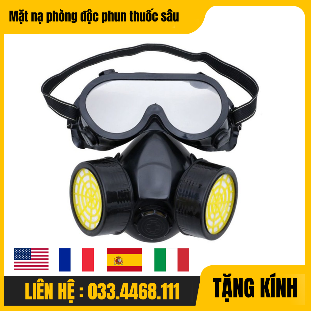 Mặt nạ phun thuốc trừ sâu có kính