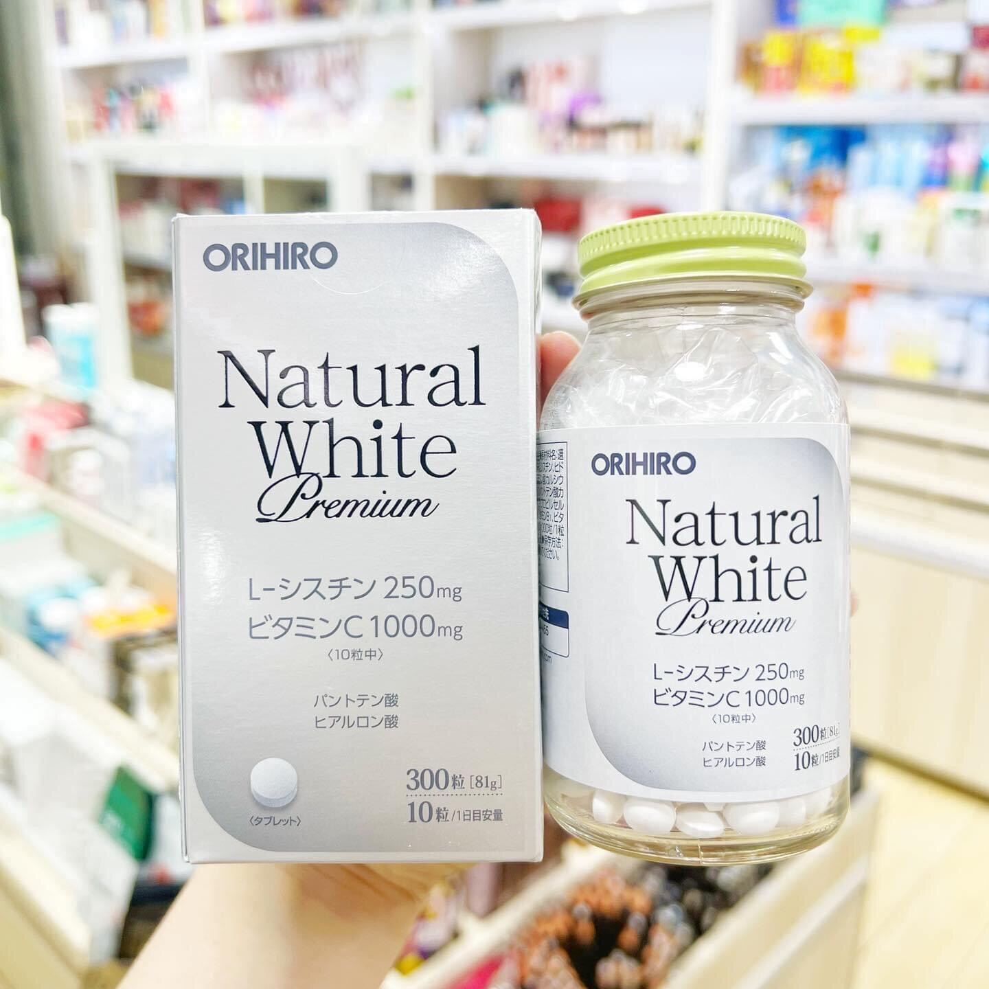 Viên uống trắng da Natural White Premium ORIHIRO, 300 viên/lọ