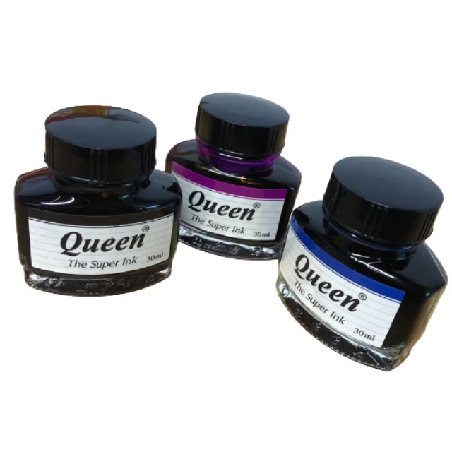 Mực viết máy Queen - Mực Queen xanh/đen/tím 30ml