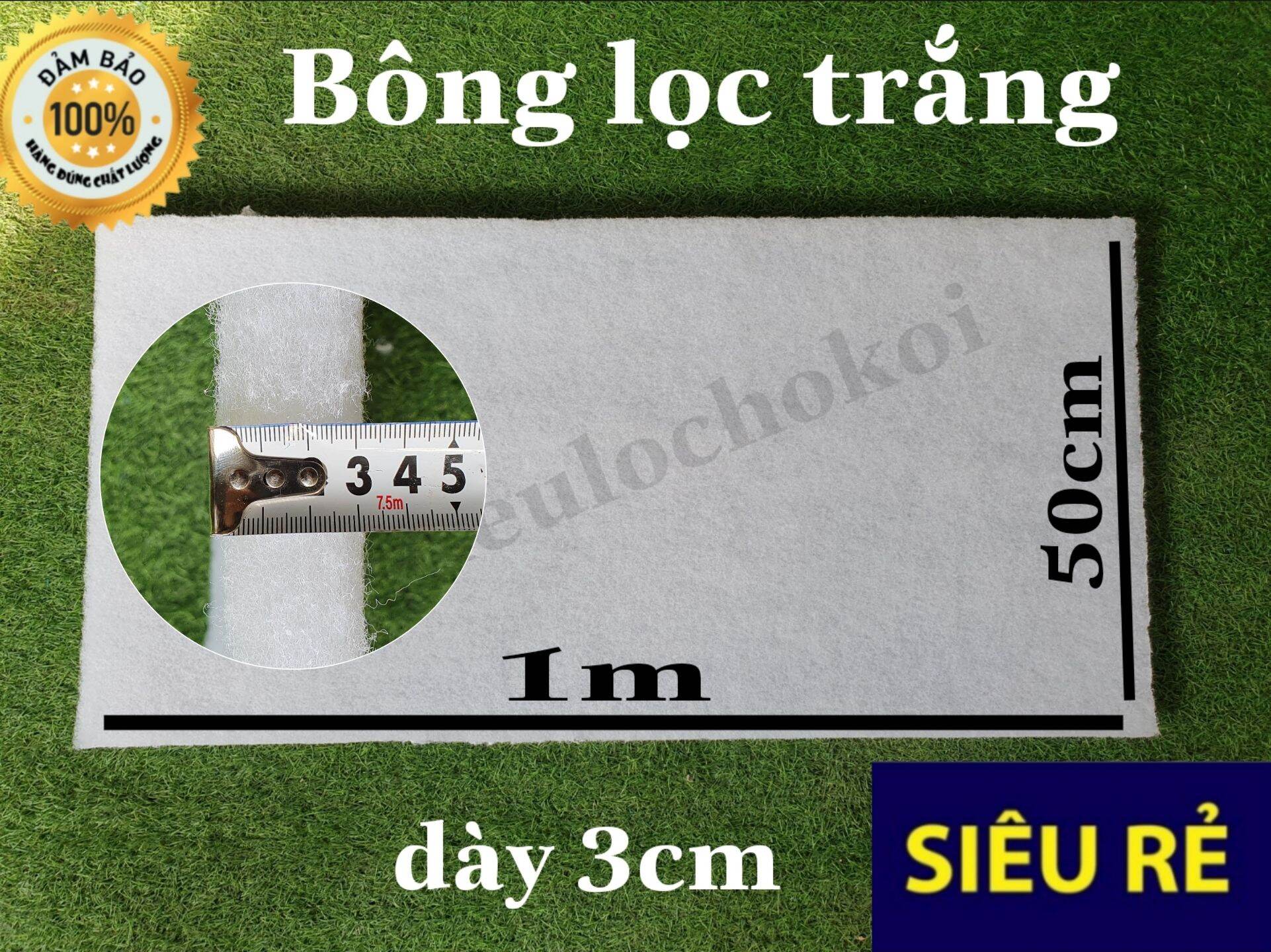 Bông lọc trắng , bông gòn lọc nước hồ cá 1m x 50cm