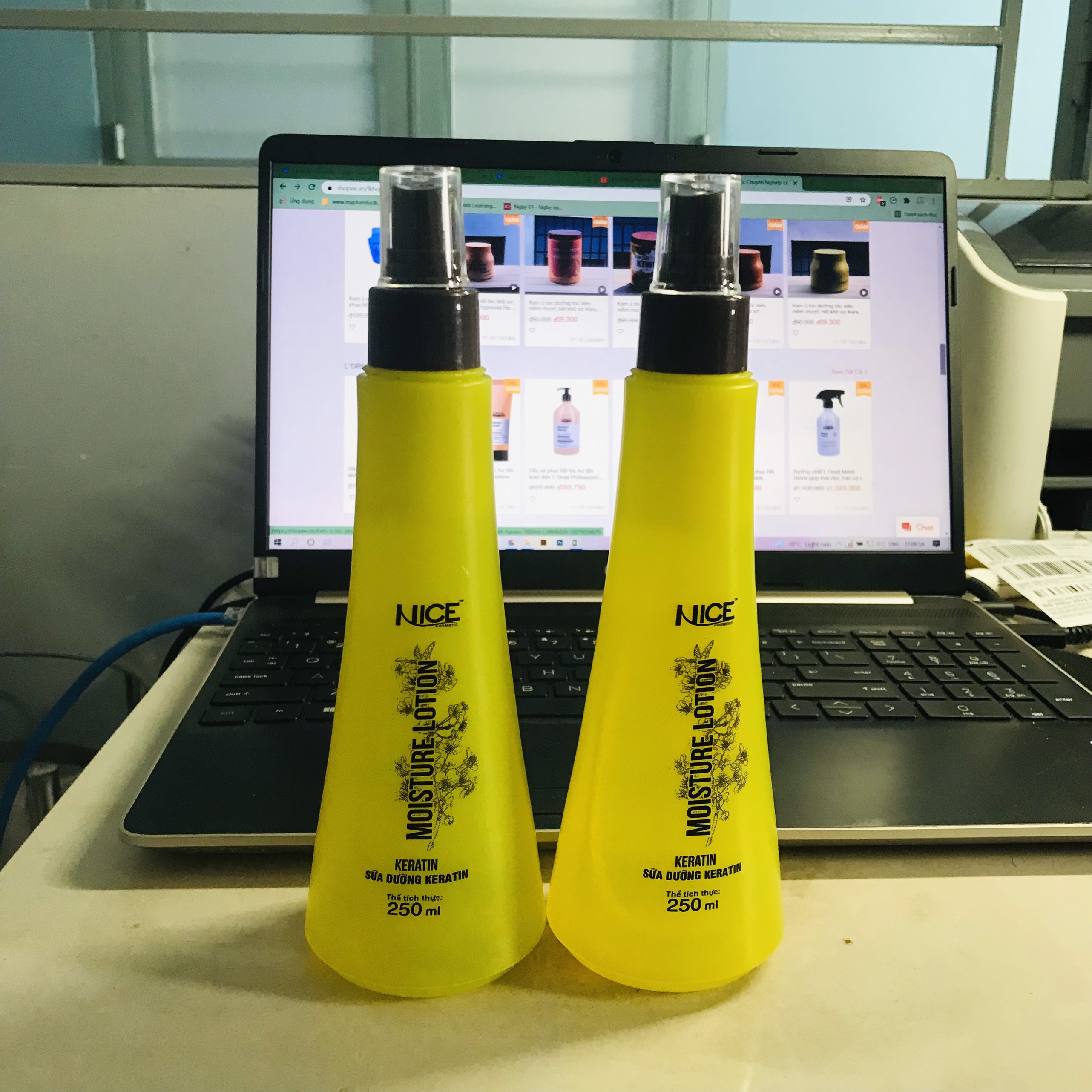 Combo 2 chai xịt dưỡng tóc Keratin Nice, dưỡng tóc mềm mượt, hết khô xơ, giảm gãy rụng