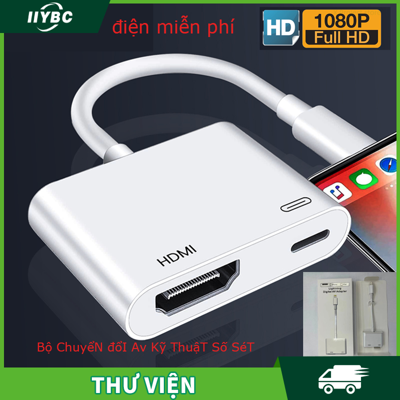 Cáp chuyển đổi từ lightning sang hdmi/bộ chuyển đổi lightning sang hdmi 1080p cáp trình chiếu av lightning sang hdmi cáp chuyển đổi điện thoại apple sang tv video độ nét cao chip hành động không có nguồn điện bộ chuyển đổi av kỹ thuật số sét