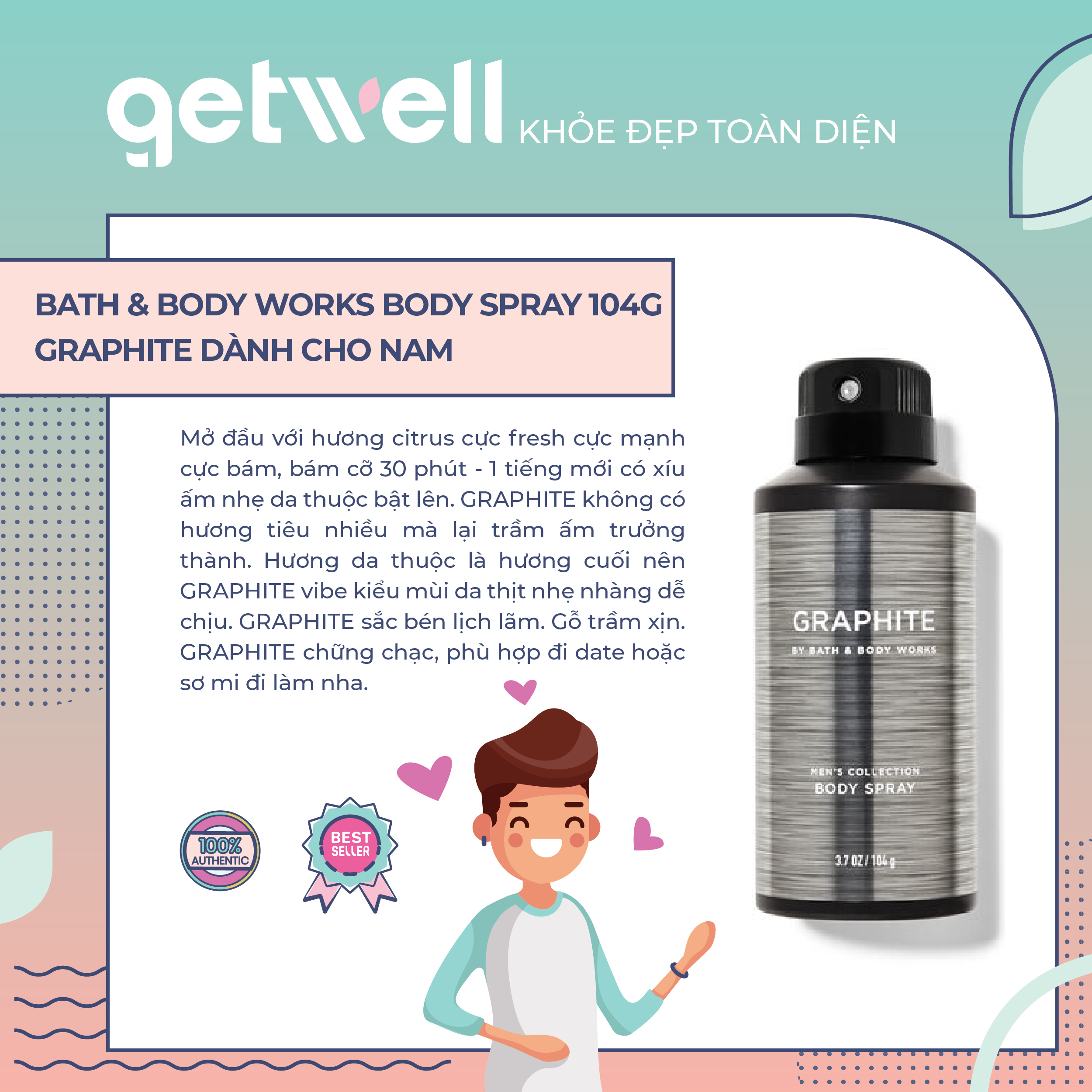 [HCM]GRAPHITE | XỊT THƠM TOÀN THÂN CHO NAM BATH & BODY WORKS BODY DEODORIZING BODY SPRAY