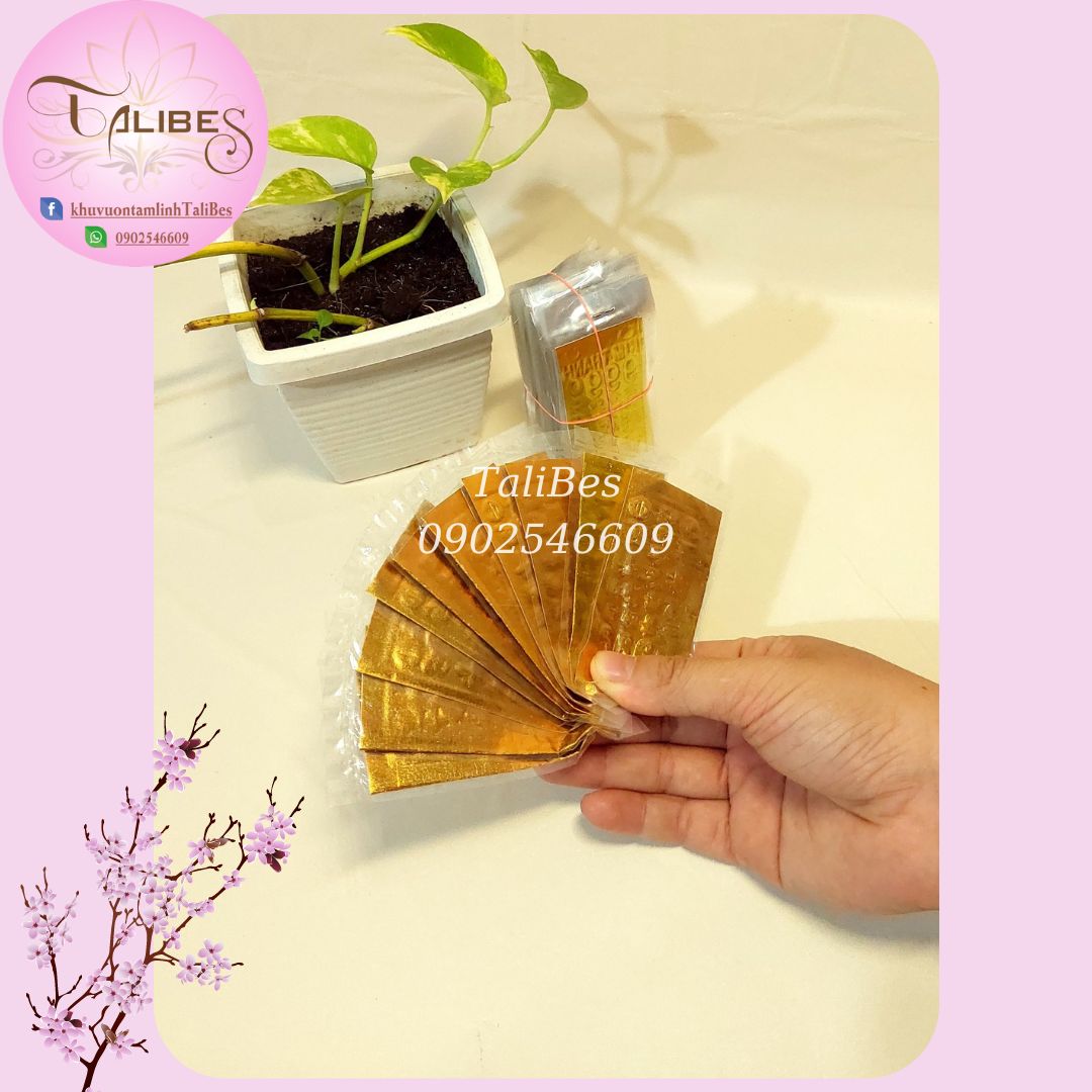 100 lá vàng nhỏ / vàng mã vàng lá 9999 / giấy cúng vàng lá 9999 talibes