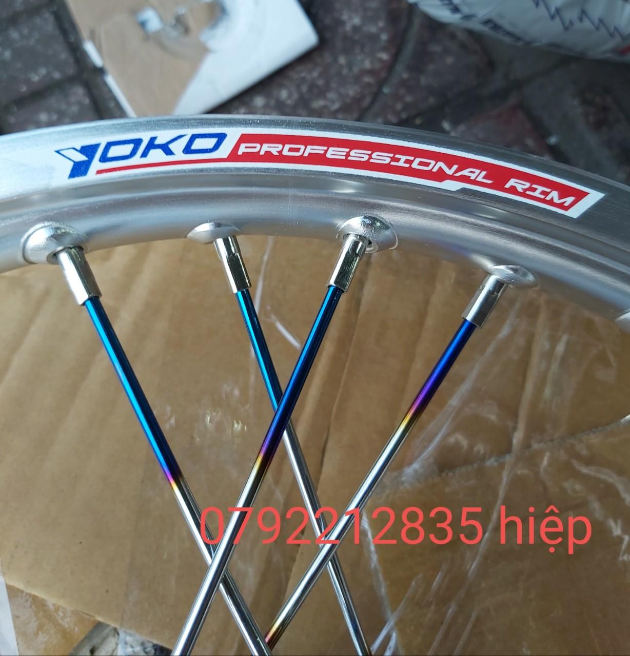 [HCM]CẶP BÁNH CĂM MÀU TITAN GẮN CÁC DÒNG XE 1 ĐĨA TRƯỚC KÈM MÁ ĐÙM SAU NIỀNG YOKO THÁI ĐÙM MẠ CROM