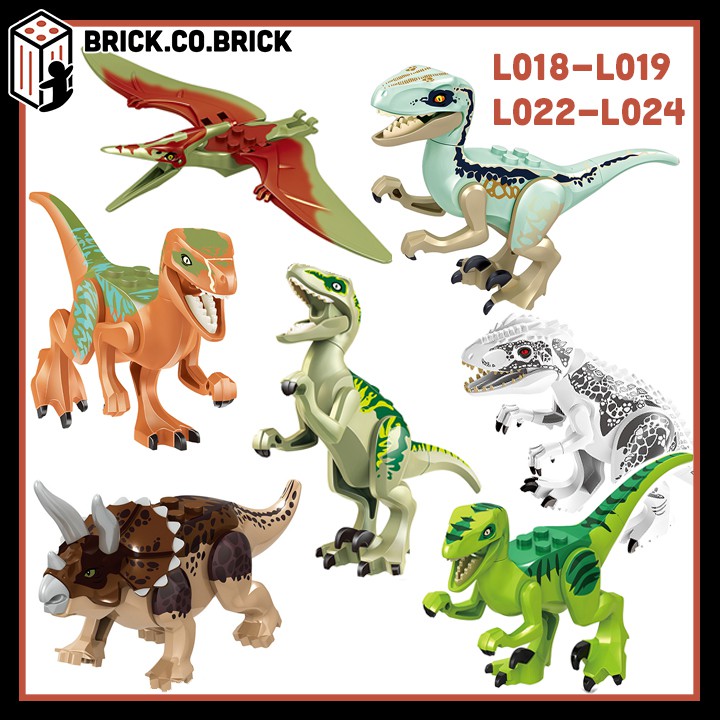 Đồ chơi mini figure khủng long bạo chúa Jurrasic World Khủng long đồ chơi lắp ráp L018 L019 L022 L024 L028 L029 -