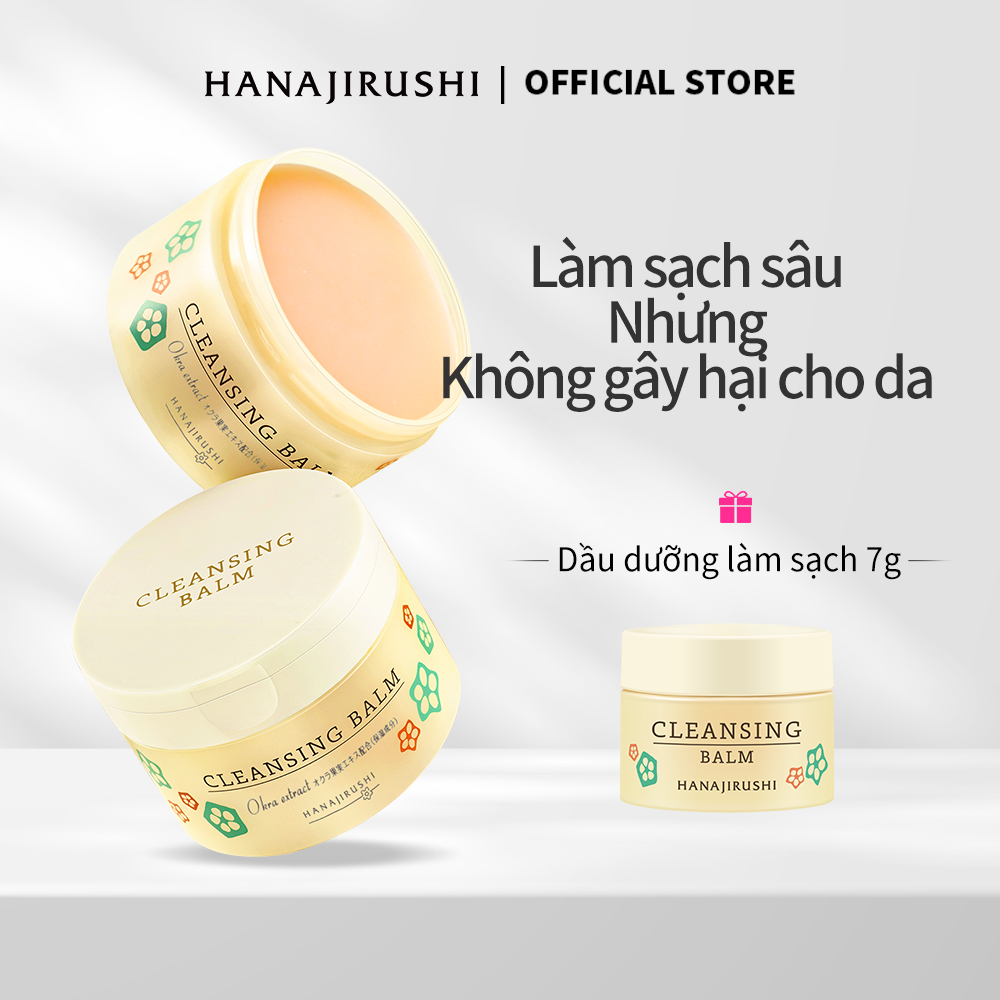 HANAJIRUSHI Kem tẩy trang 70g/7g  làm sạch sâu  Okra Extract Cleansing Balm