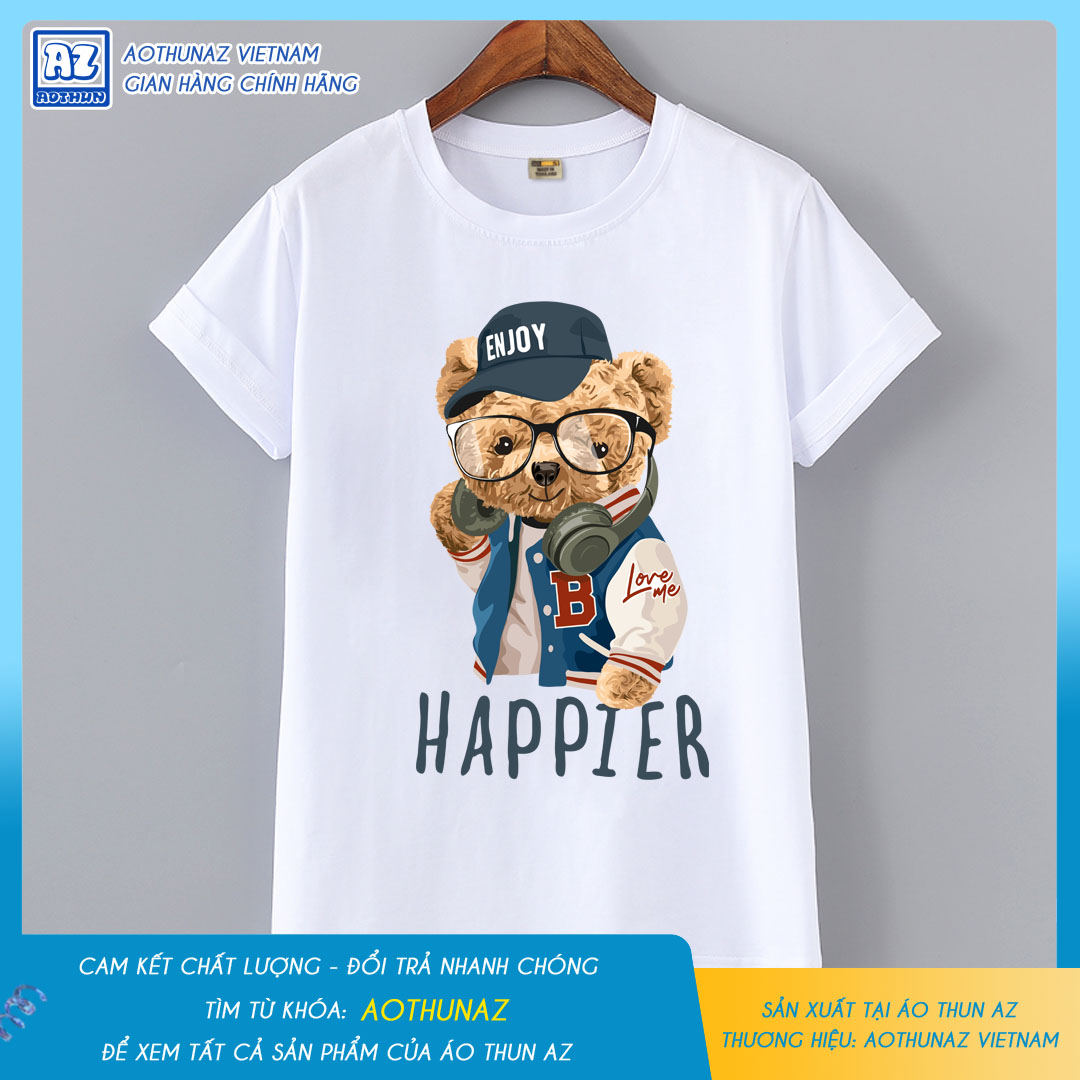 AOTHUNAZ - Áo thun Unisex nam nữ in hình gấu Teddy Boy dễ thương M2649