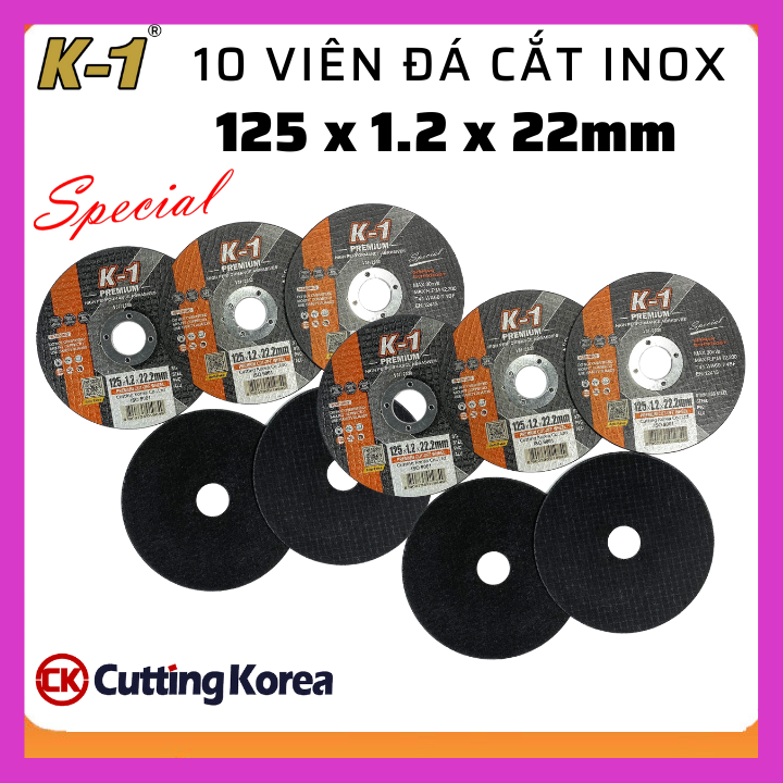 10 viên ĐÁ CẮT SẮT INOX Đặc Biệt 125 thương hiệu K1 mới