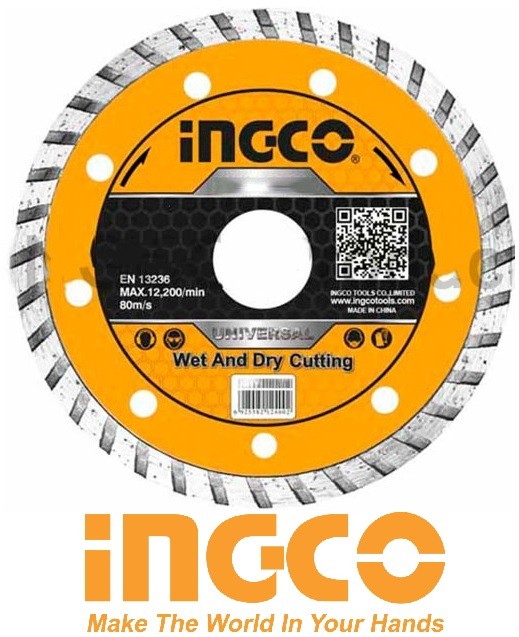 Đĩa cắt gạch đa năng cắt khô và ướt 125mm 5inch lỗ 22,2mm turbo diamond disc ingco dmd031252 dmd021252