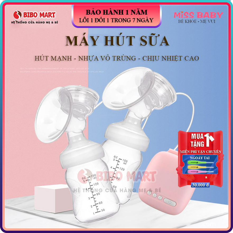 Máy hút sữa điện đơn Miss Baby thiết kế thông minh tiện dụng, có chế độ massage kích sữa điều chỉnh 9 mức độ, tháo lắp dễ dàng, chất liệu nhựa PP an toàn tuyệt đối với trẻ Bảo hành 2 năm lỗi đổi mới trong 7 ngày