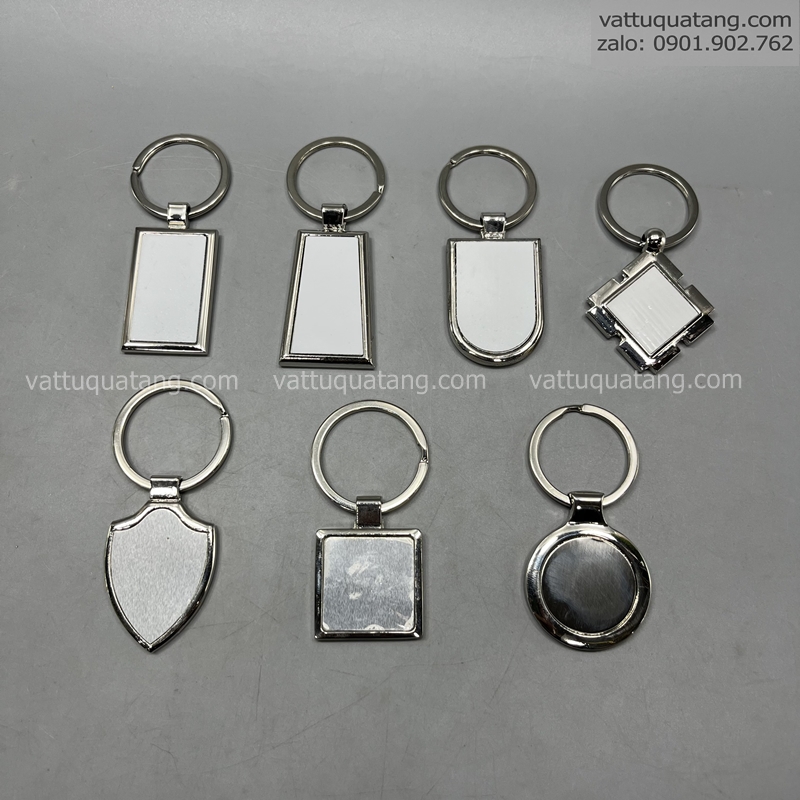 Combo 10 cái Phôi móc khóa kim loại trơn chưa in hình