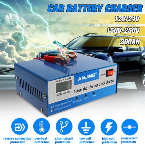Máy Sạc Ắc Quy Và Phục Hồi Bình Ắc Quy 12V 24V 200AH AJ-618E - Sạc Acquy Khu sunfat- AJ-618E