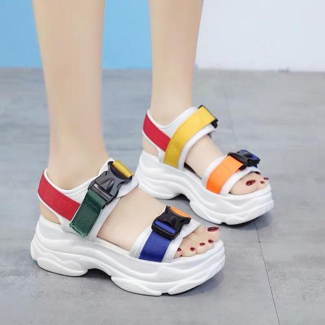 Sandal độn đế 7 màu đẹp giày linhlinh