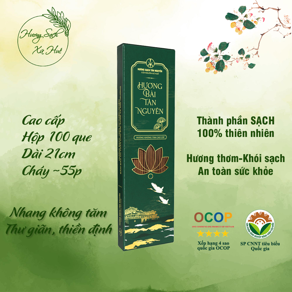 Nhang bài Tân Nguyên, hương nhang, hương bài ít khói không tăm mùi thơm dễ chịu dùng để thiền định BH100C