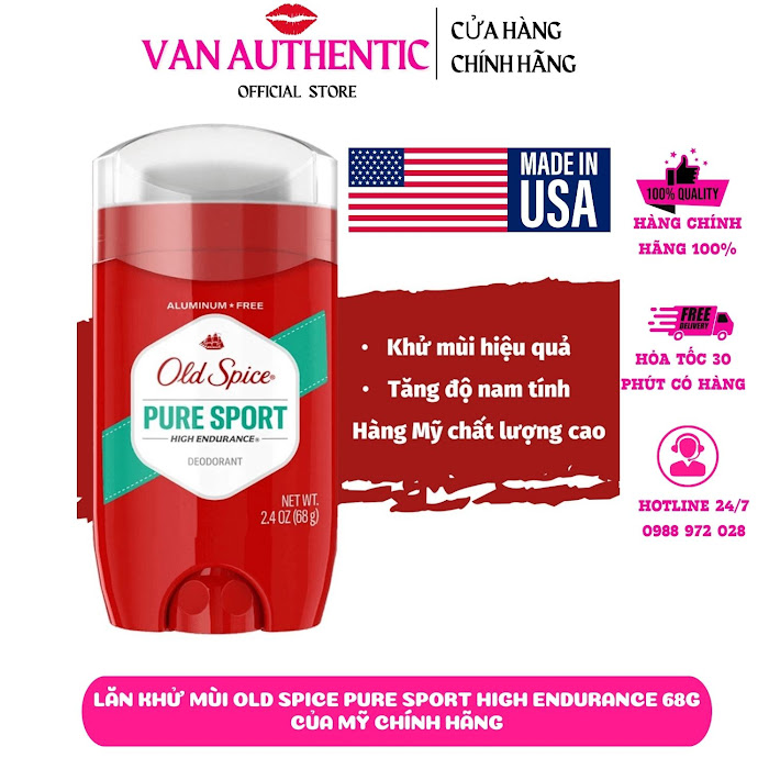 Lăn nách Mỹ Old Spice Pure Sport 68g
