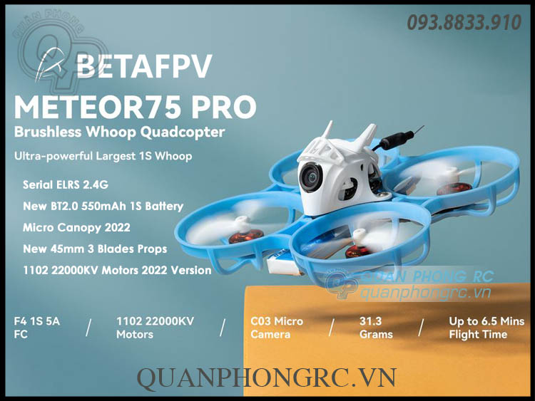 BETAFPV Meteor75 Pro Brushless Whoop Quadcopter 2023 - ELRS 2.4G