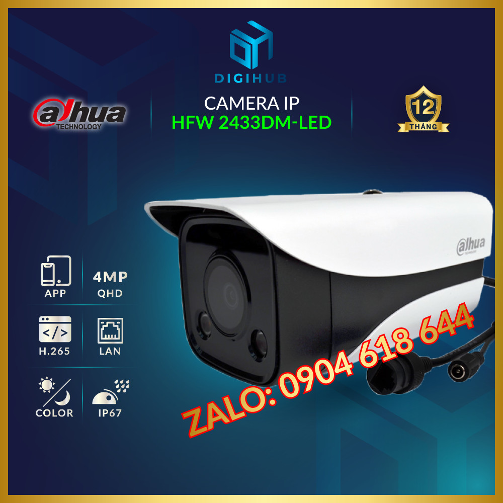 Camera an ninh - camera giám sát - camera ip DAHUA HFW 2433DM-LED Ngoài trời