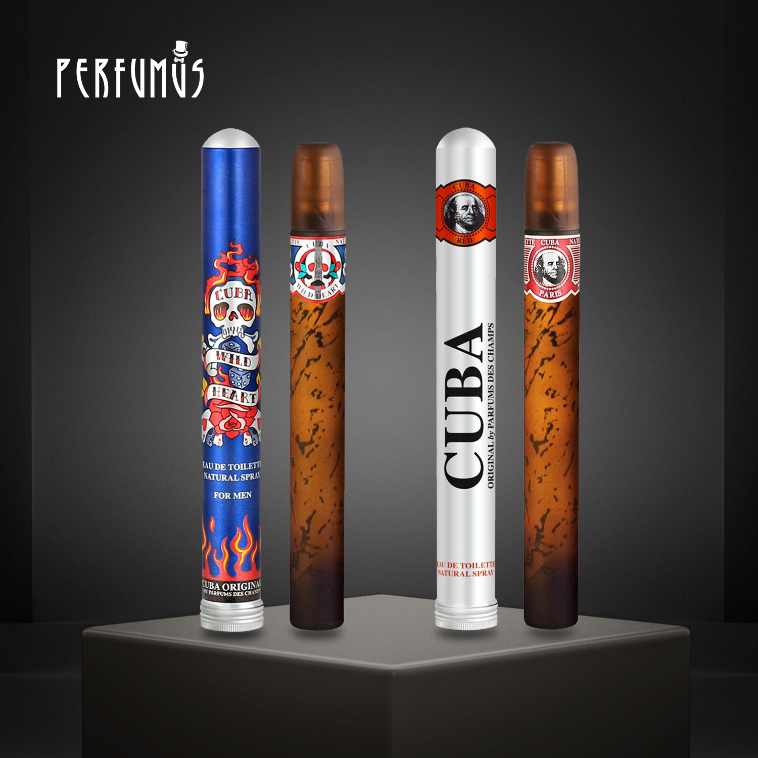 Combo 2 chai nước hoa nam cuba red & wild heart chính hãng pháp 35ml - mùi gỗ lôi cuốn,quyến rũ,thơm lâu