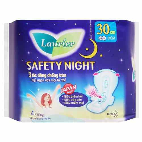HCMLốc 8 gói Bvs đêm Laurier Safety Night 30 cm  gói 4 miếng