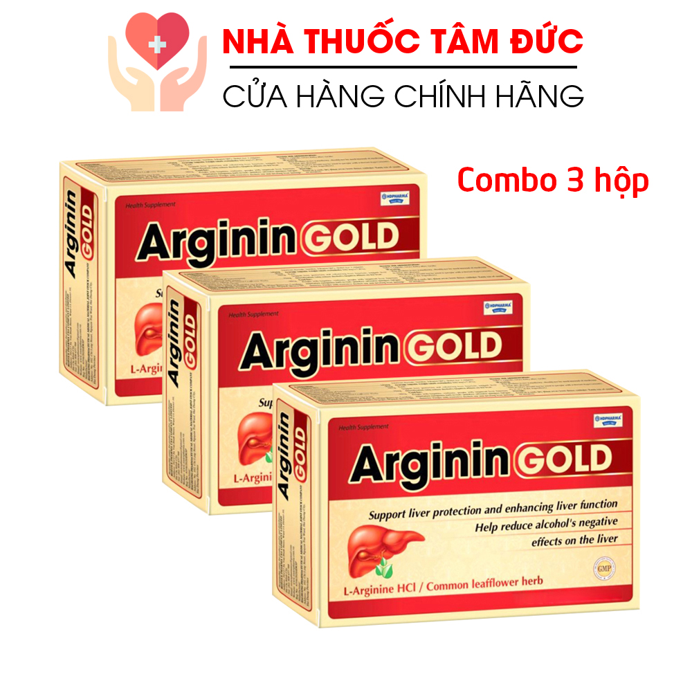 Combo 3 hộp bổ gan Arginin Gold giải độc gan, hạ men gan