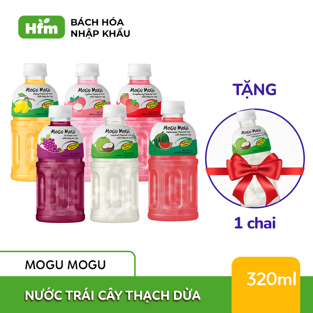 Chai nước mogu mogu 320ml thạch dừa thái lan hương vị trái cây
