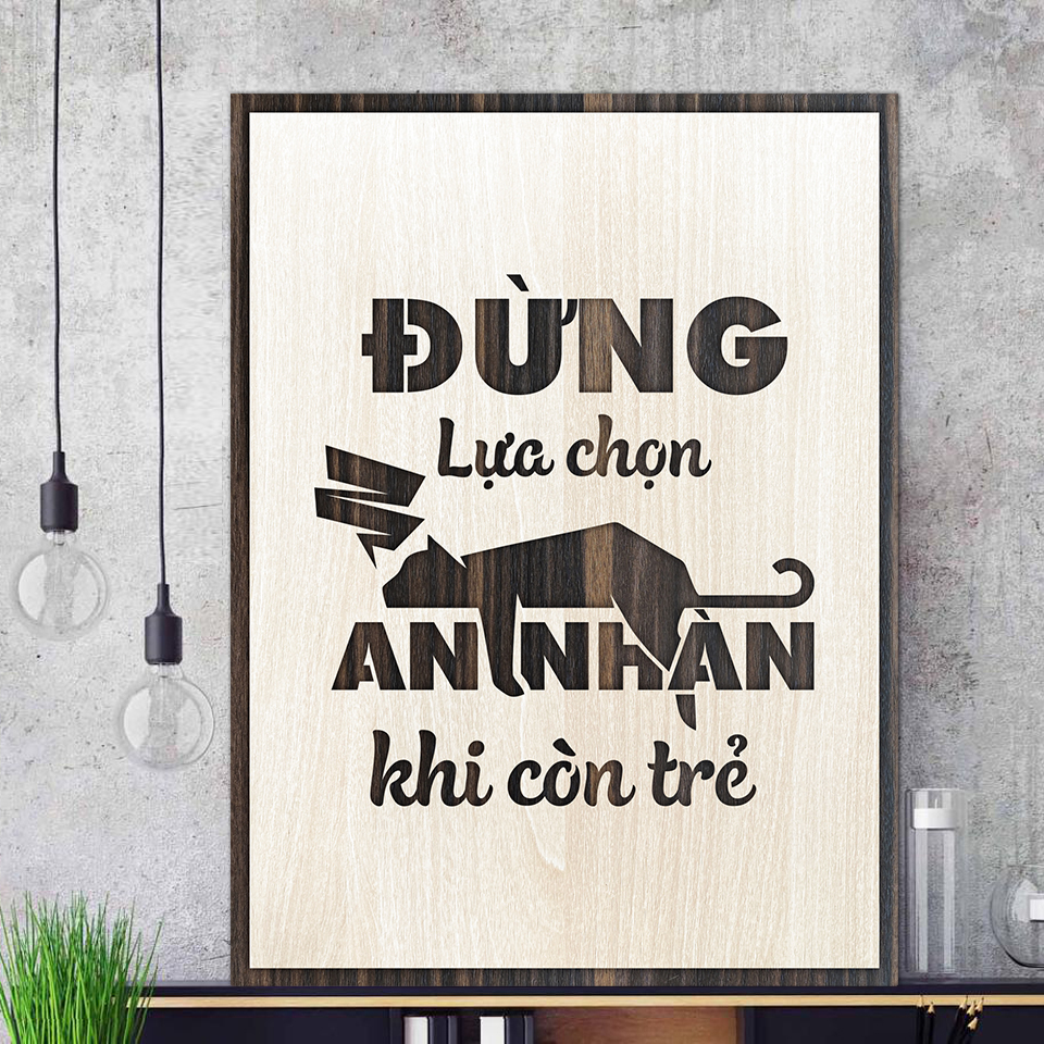 Tranh tạo động lực Decor bằng gỗ cắt khắc laser LEVU016