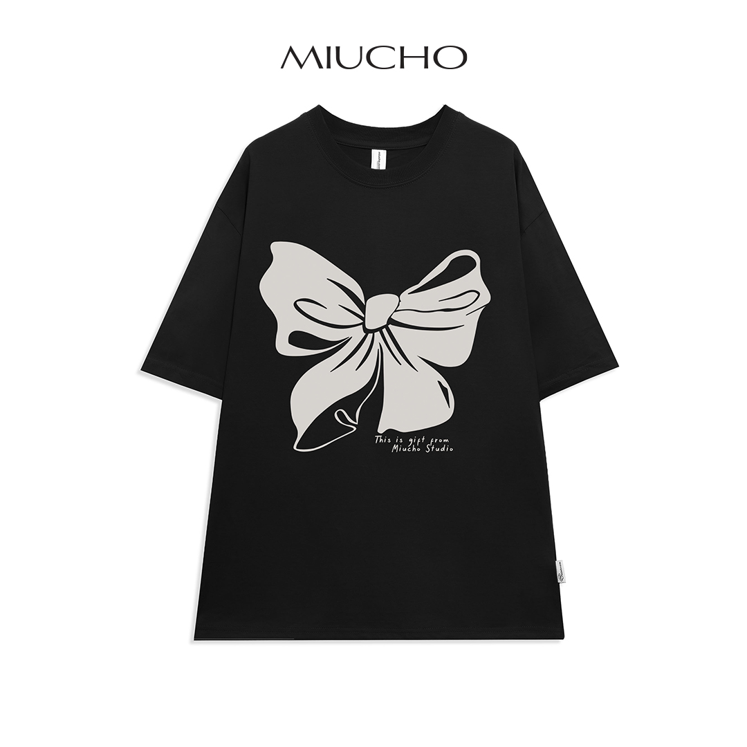 Áo thun form rộng nữ tay lỡ oversize, áo form rộng nữ hàn quốc chất vải cotton AT238 Miucho in hình hoạ tiết